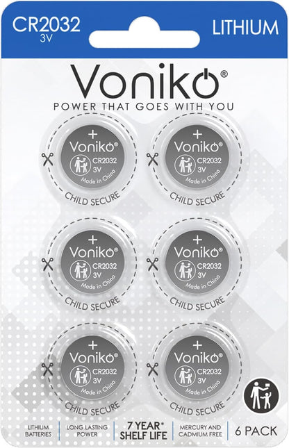 6-Pack CR2032 3V Lithium Button Coin Battery