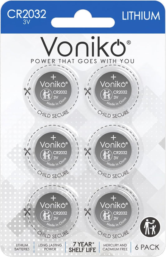 6-Pack CR2032 3V Lithium Button Coin Battery