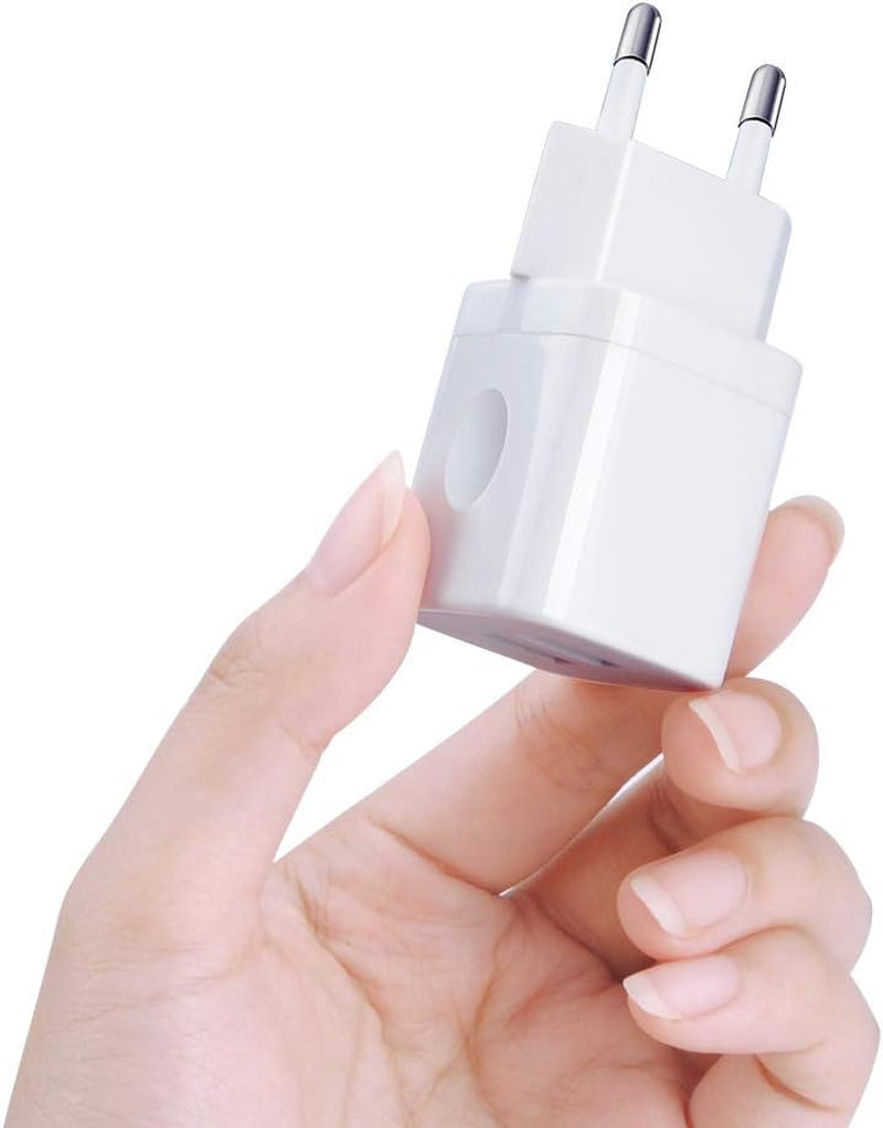 2-Pack European USB Wall Charger Dual Port Block