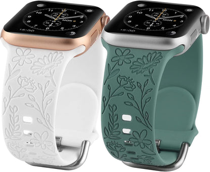2-Pack Floral Silicone Band for Apple Watch 384041mm