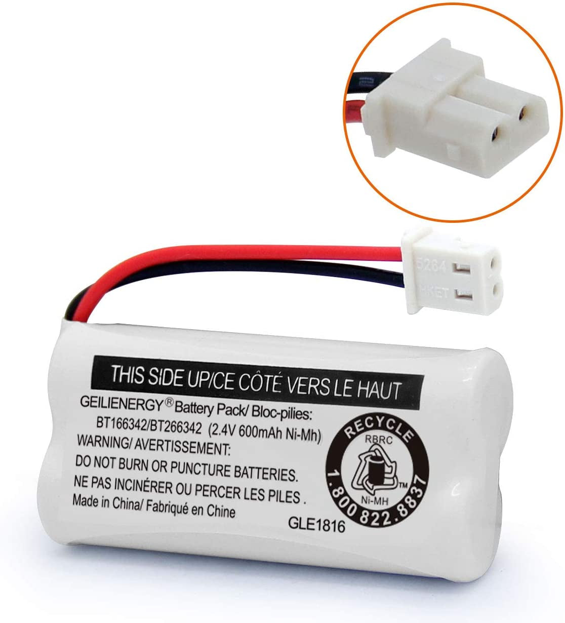 2-Pack BT166342 BT266342 Cordless Phone Battery