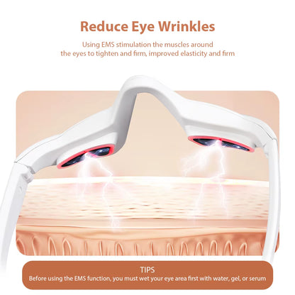 Eye Massager Dark Circles & Eye Bag Removal Machine with EMS technology for reducing eye wrinkles and improving skin elasticity.