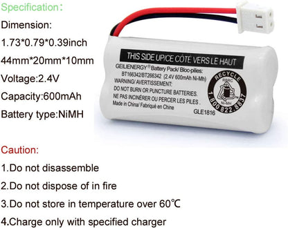 2-Pack BT166342 BT266342 Cordless Phone Battery