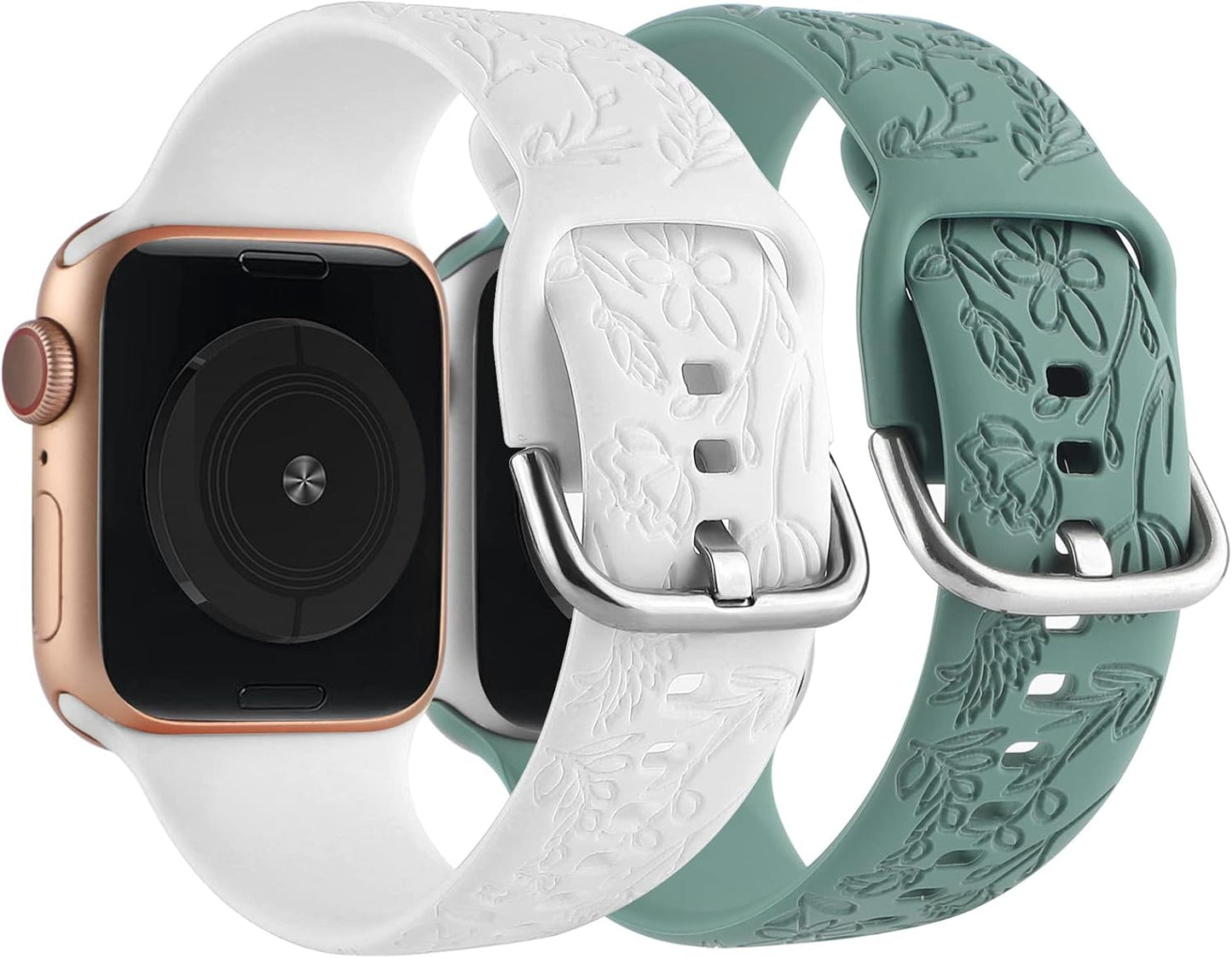 2-Pack Floral Silicone Band for Apple Watch 384041mm