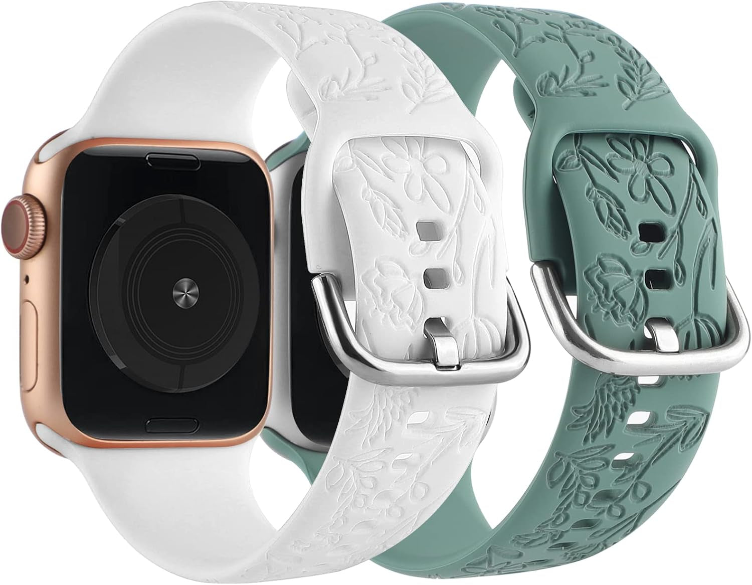 2-Pack Floral Silicone Band for Apple Watch 384041mm