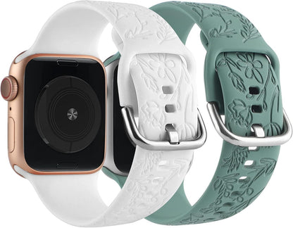 2-Pack Floral Silicone Band for Apple Watch 384041mm