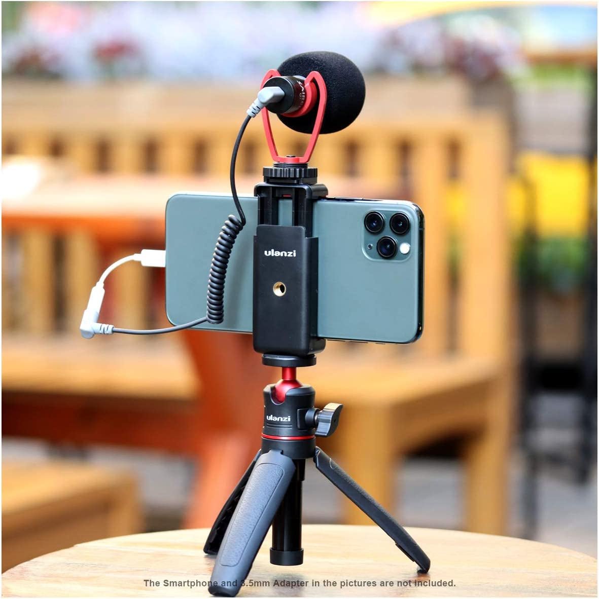 ST-07 Phone Tripod Mount with Cold Shoe for iPhone Samsung