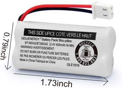 2-Pack BT166342 BT266342 Cordless Phone Battery