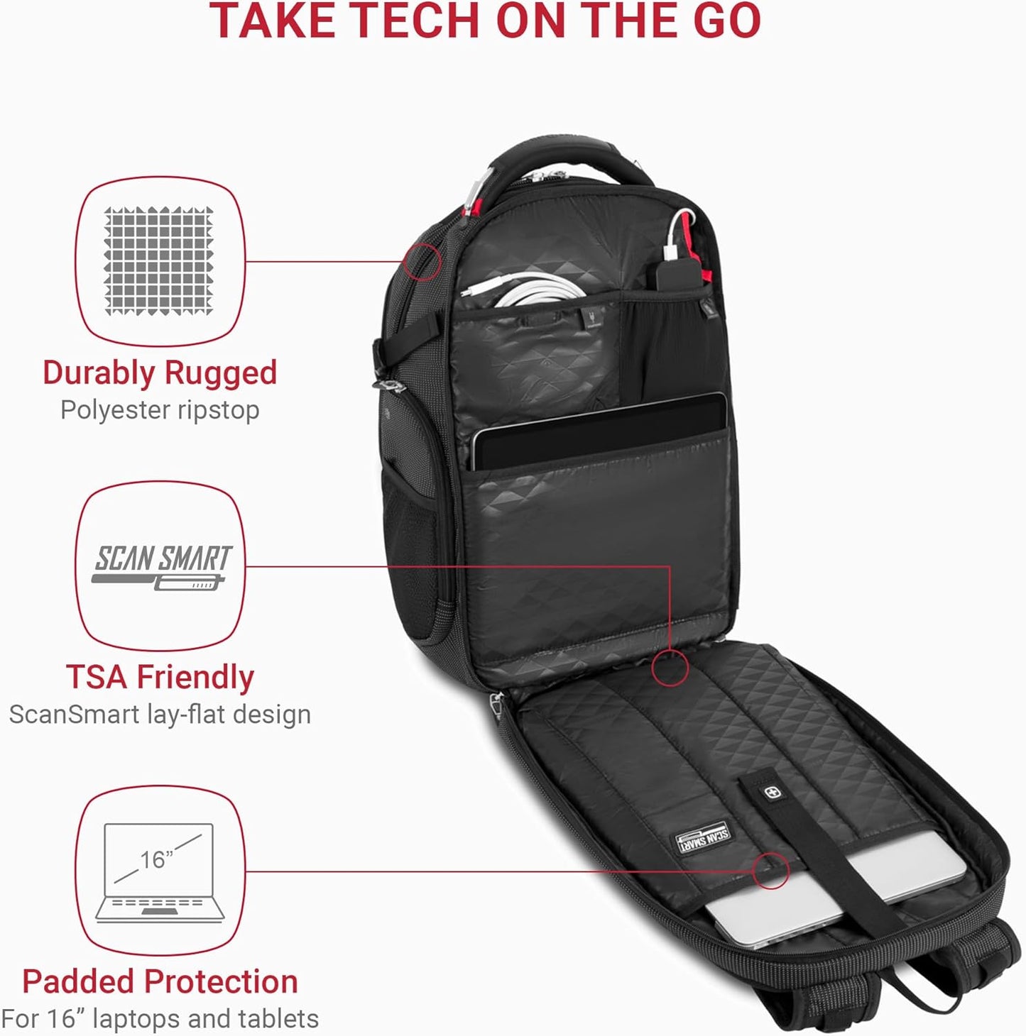 Unisex Adult 5358 USB Scansmart Laptop Backpack